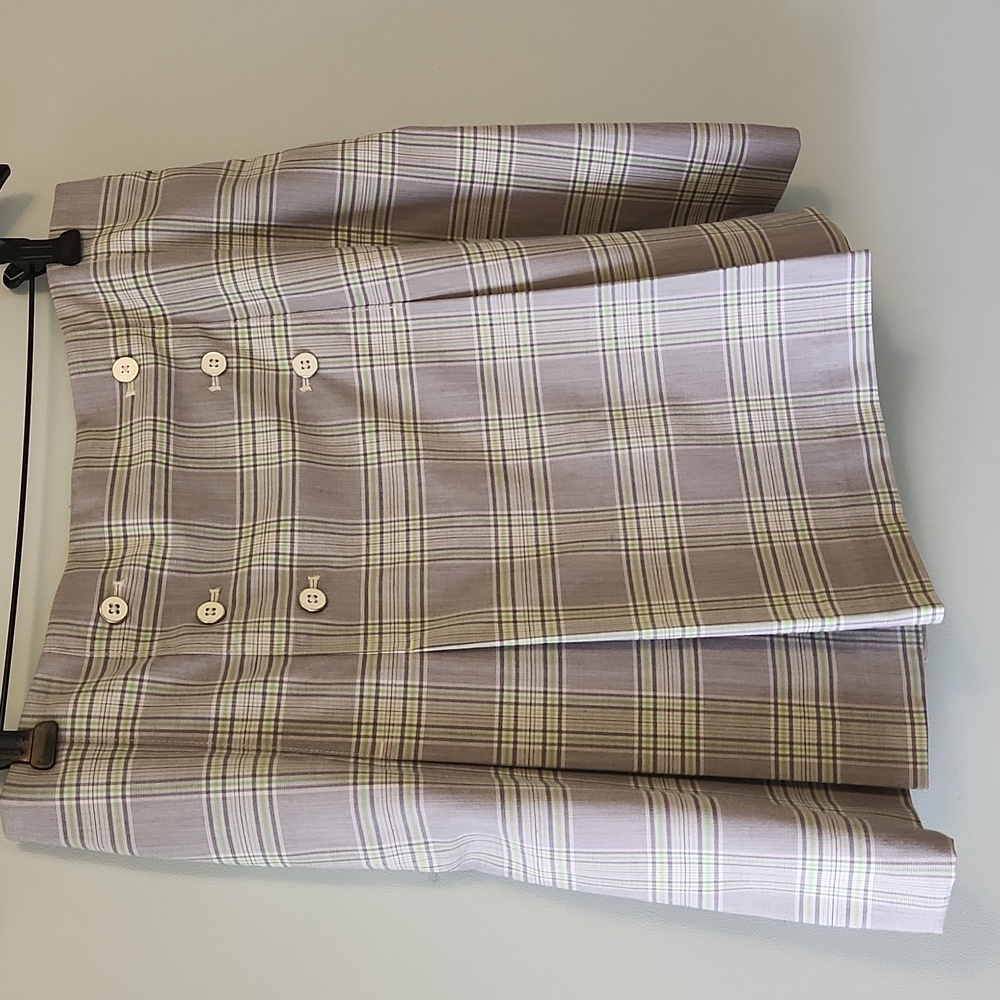 Plaid Button-Front Pleated Skort – Preppy Athletic Style - Picture 3 of 11